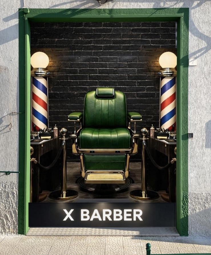 X Barber vetrina